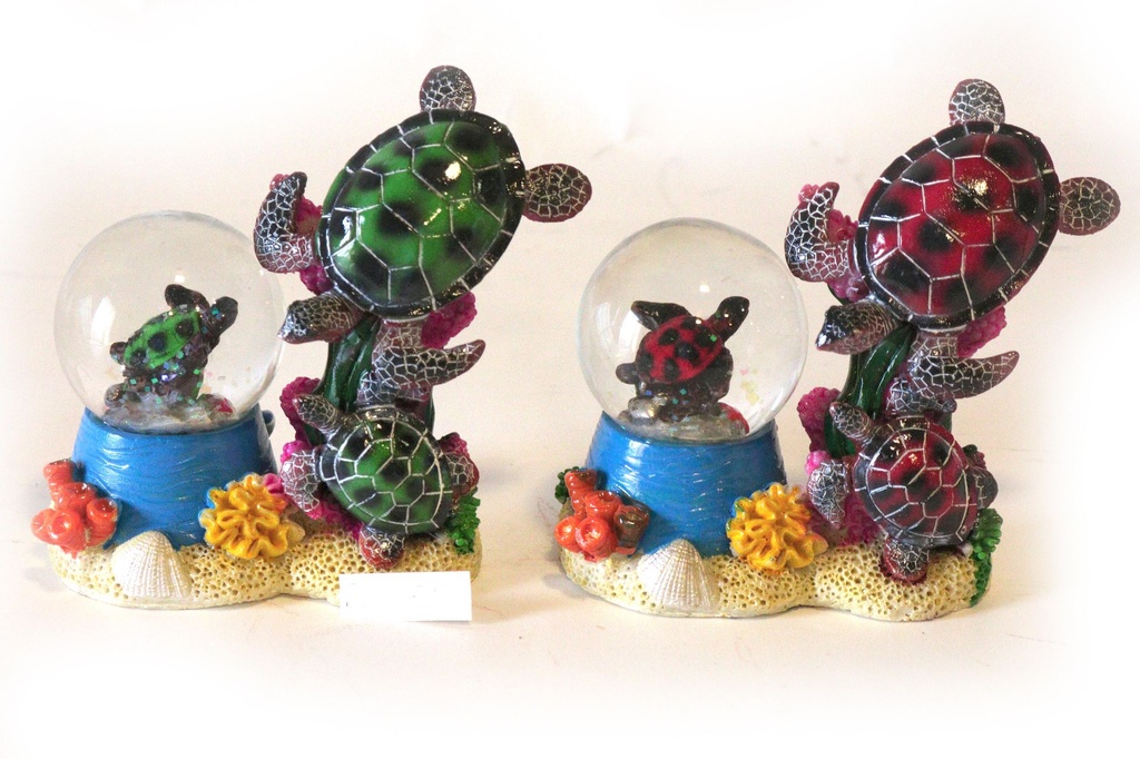 BOLLA NEVE VETRO C/TARTA RESINA 3 COL ASS 