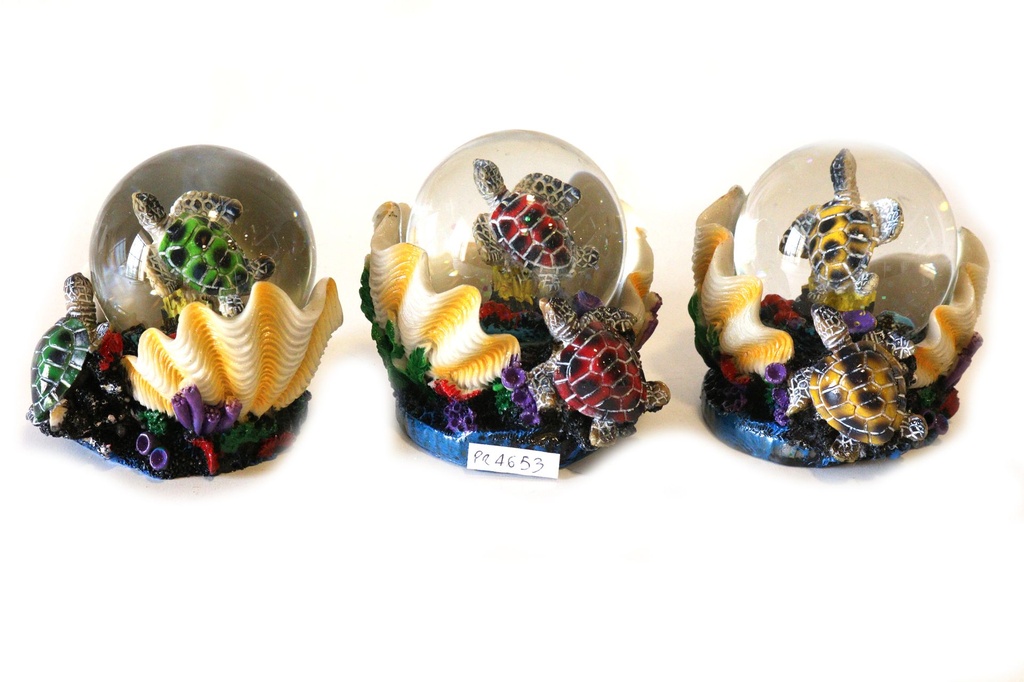 BOLLA NEVE VETRO C/TARTA RESINA 3 COL ASS 