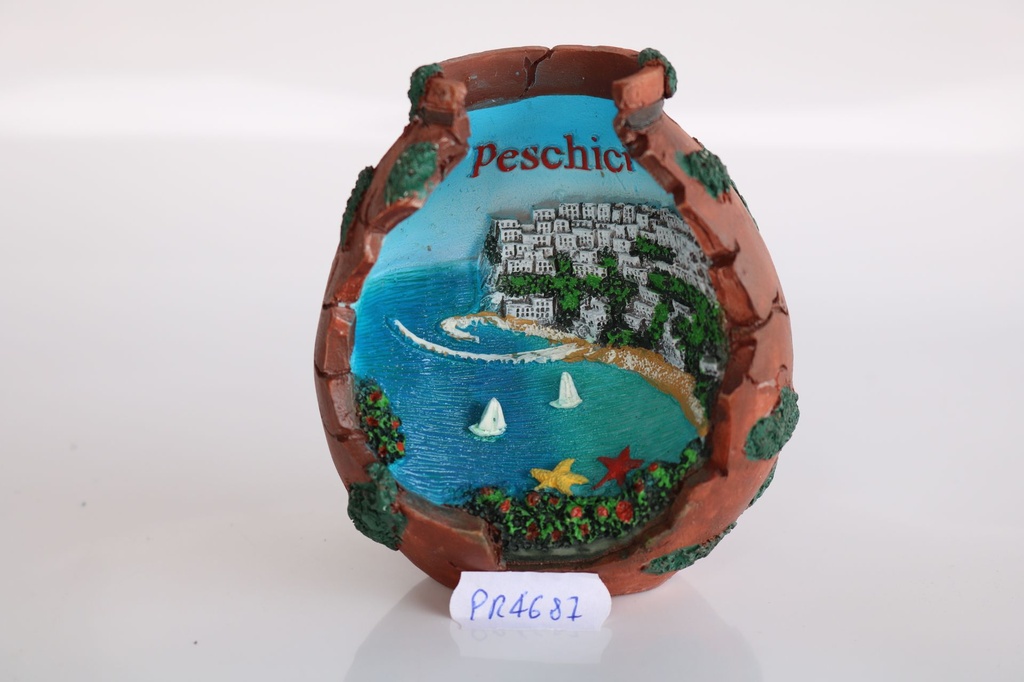 ANFORA ROTTA RESINA C/VEDUTA "PESCHICI" 