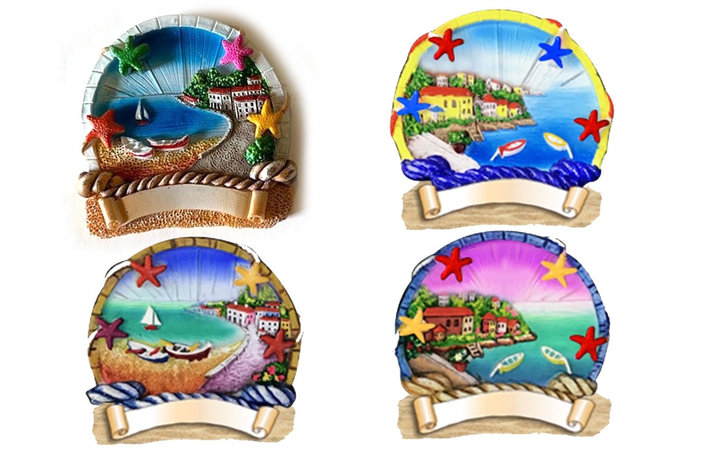 MAGNETE RESINA VEDUTA C/STELLE 4 ASS 