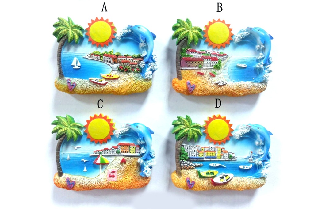 MAGNETE RESINA PALMA E SOLE VEDUTA 4 MOD 