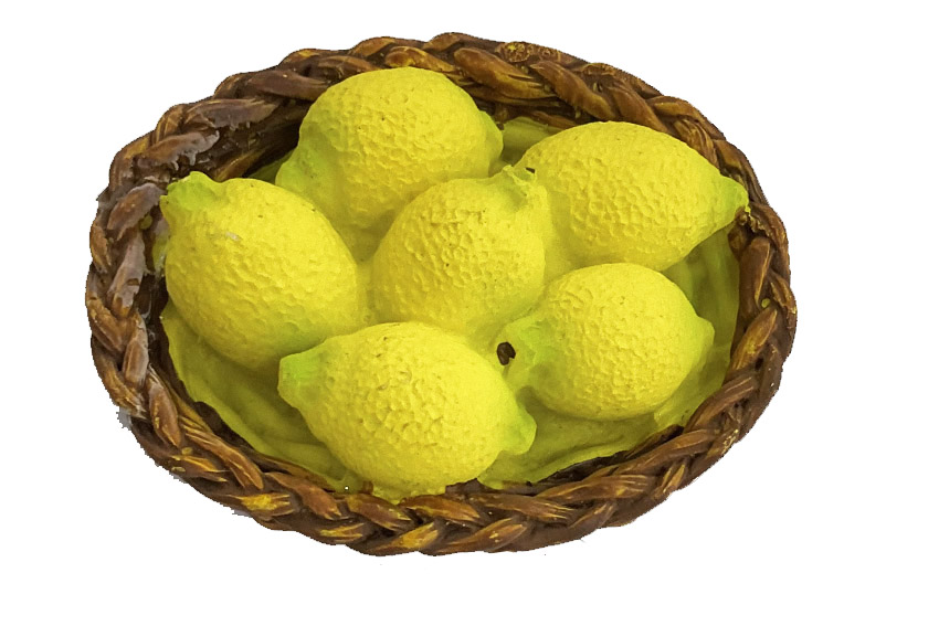 MAGNETE RESINA CESTO LIMONI TONDO 