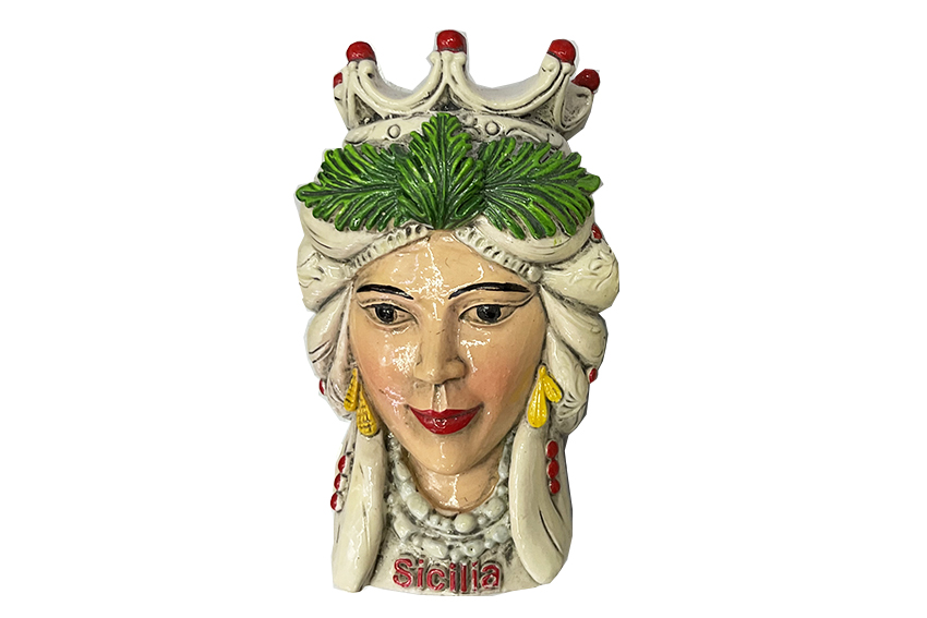 MAGNETE RESINA TESTA DONNA SICILIA 
