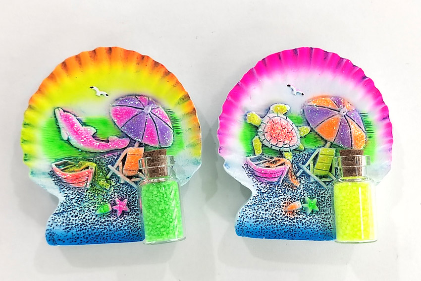 MAGNETE RESINA CONCHIGLIA C/BOTT 2 MOD 