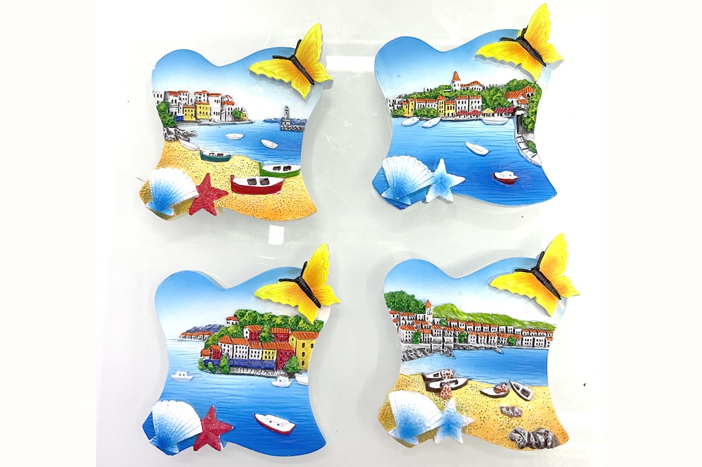 MAGNETE RESINA VEDUTA C/FARFALLINA 4 MOD ASS 