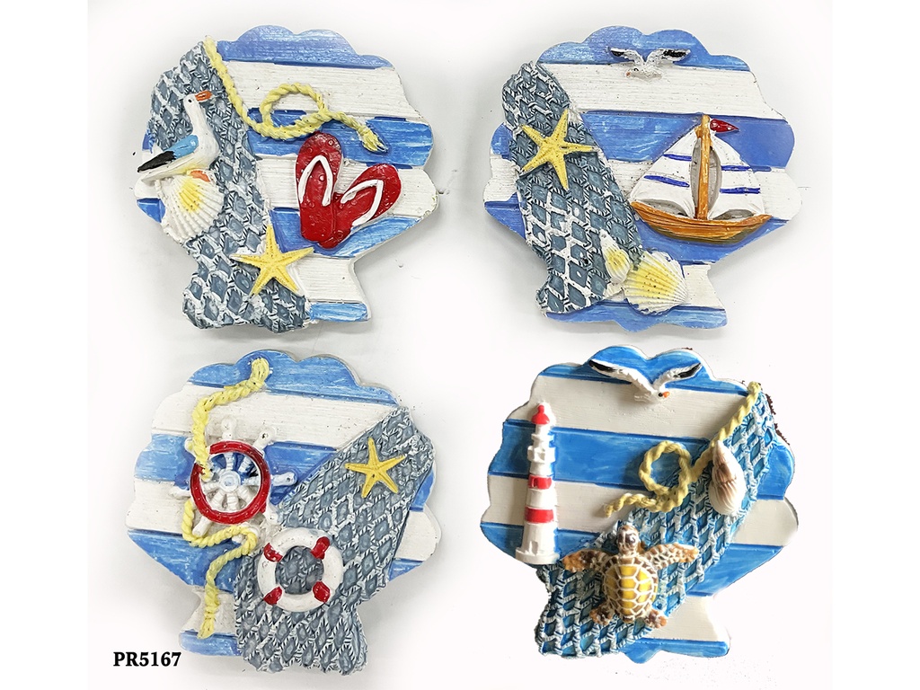 MAGNETE RESINA CAPPASANTA BIANCO/BLU 4 MOD AS 