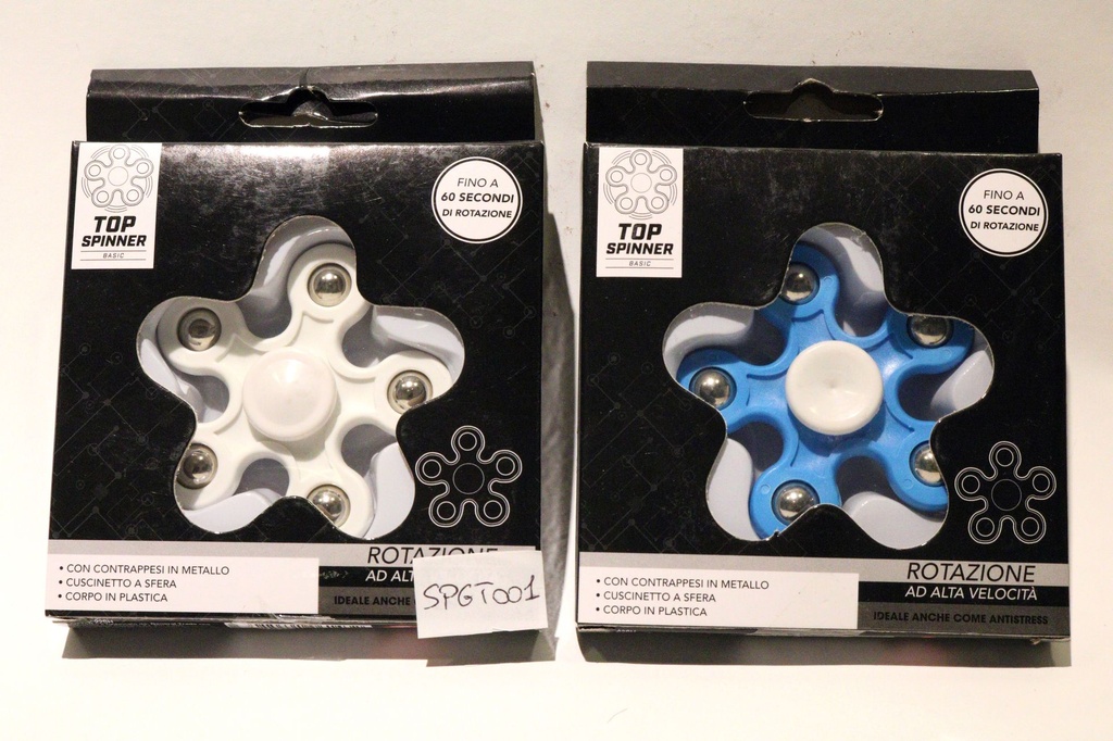 TOP SPINNER CON MARCHIO CE LOTTO N. 22SH E INDICAZIONI A NORMA RIPORTATE SULLA SCATOLA