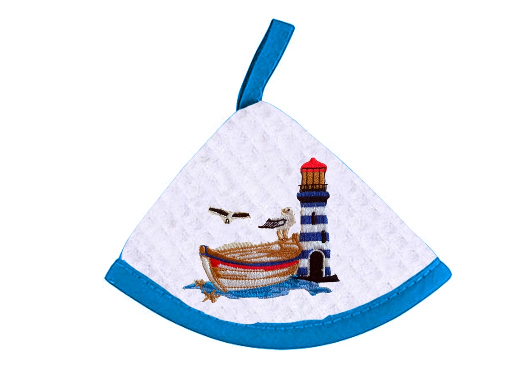 PRESINA CONO RICAMO BARCA E FARO 