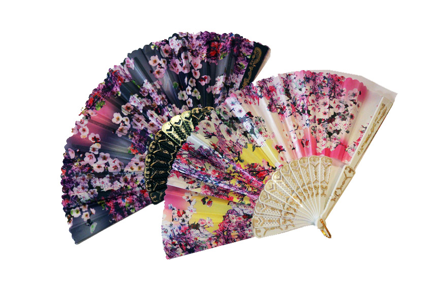 VENTAGLIO STOFFA FIORI 