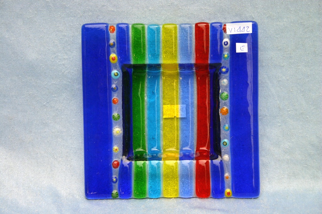 PIATTO VETRO 16x16 - 6 COL. ASS.TI 
