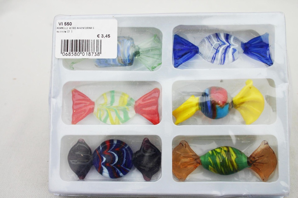 CARAMELLE VETRO AVVENTURINA 6 pz/cf 