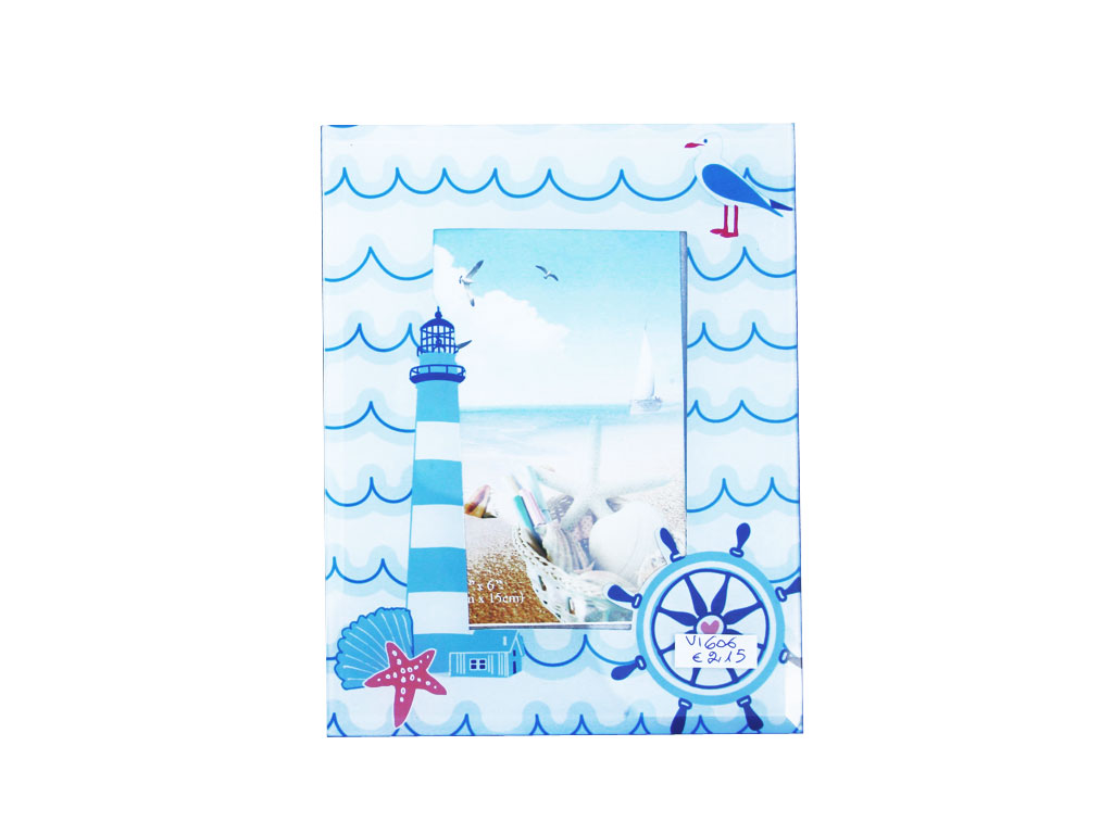 PORTAFOTO VETRO DISEGNI MARINI 20x25 