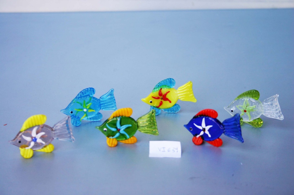 CONFEZIONE 6 PESCI VETRO 