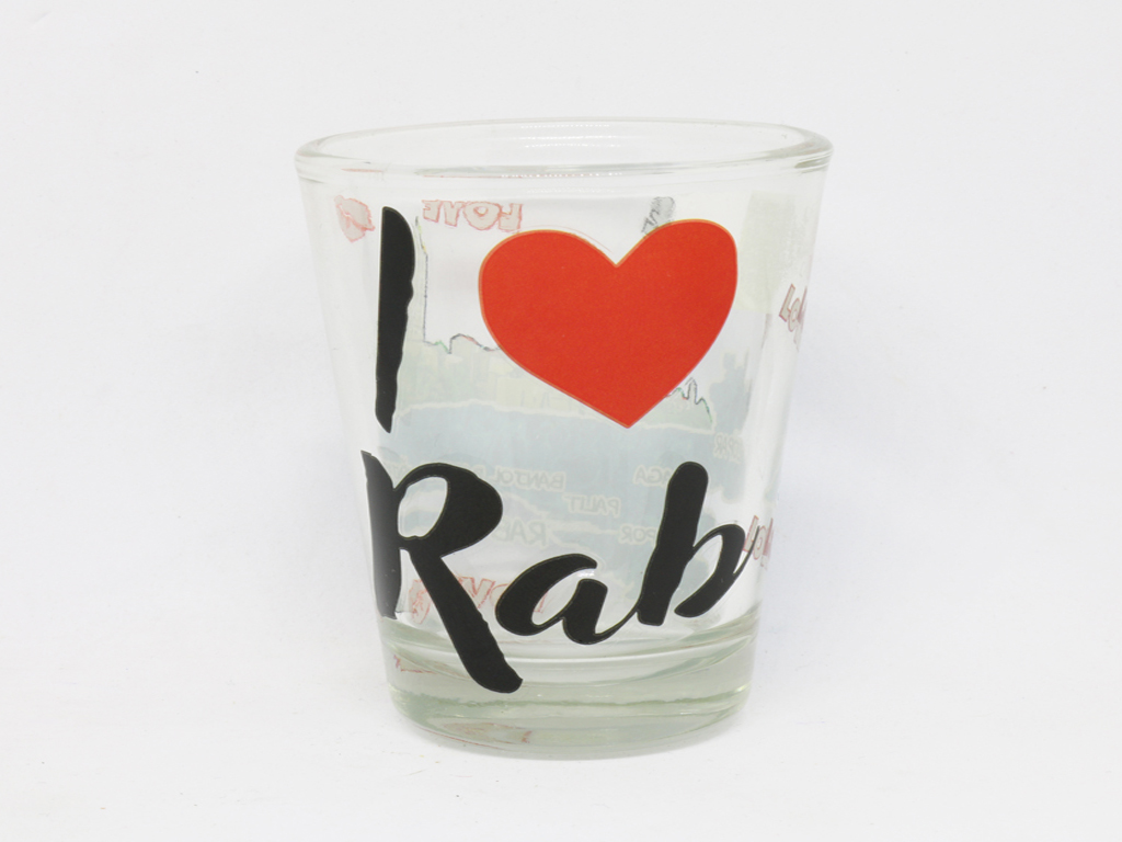 SHOT GLASS VETRO I LOVE RAB 