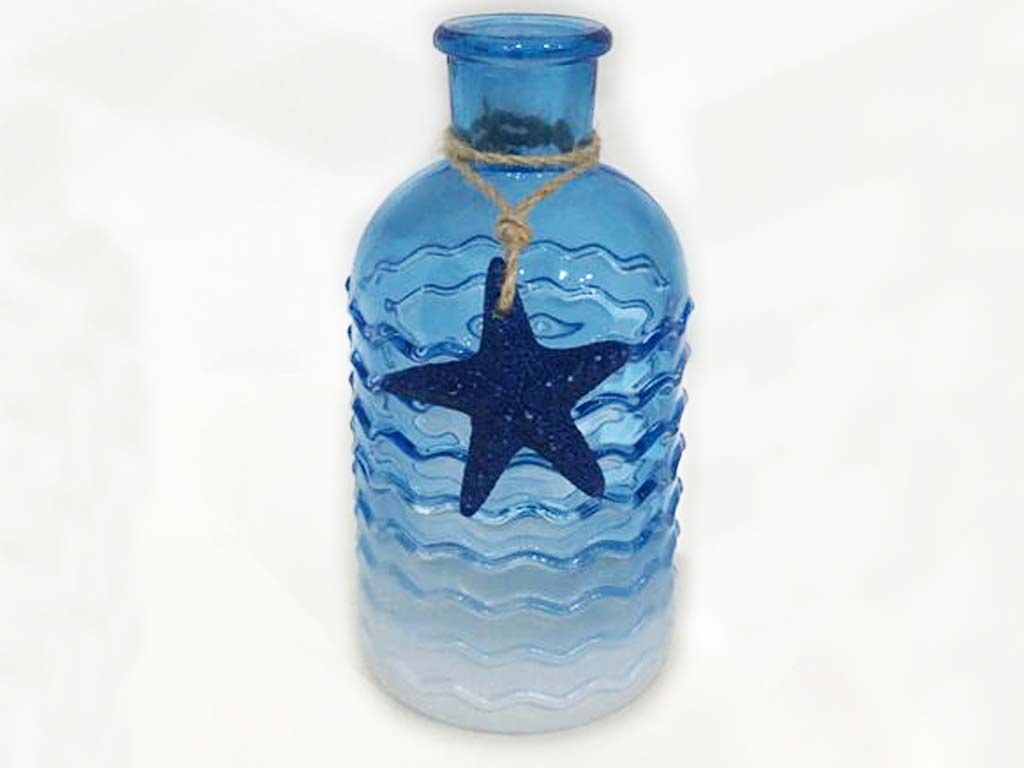 BOTTIGLIA VETRO COL ASS C/STELLA RESINA 