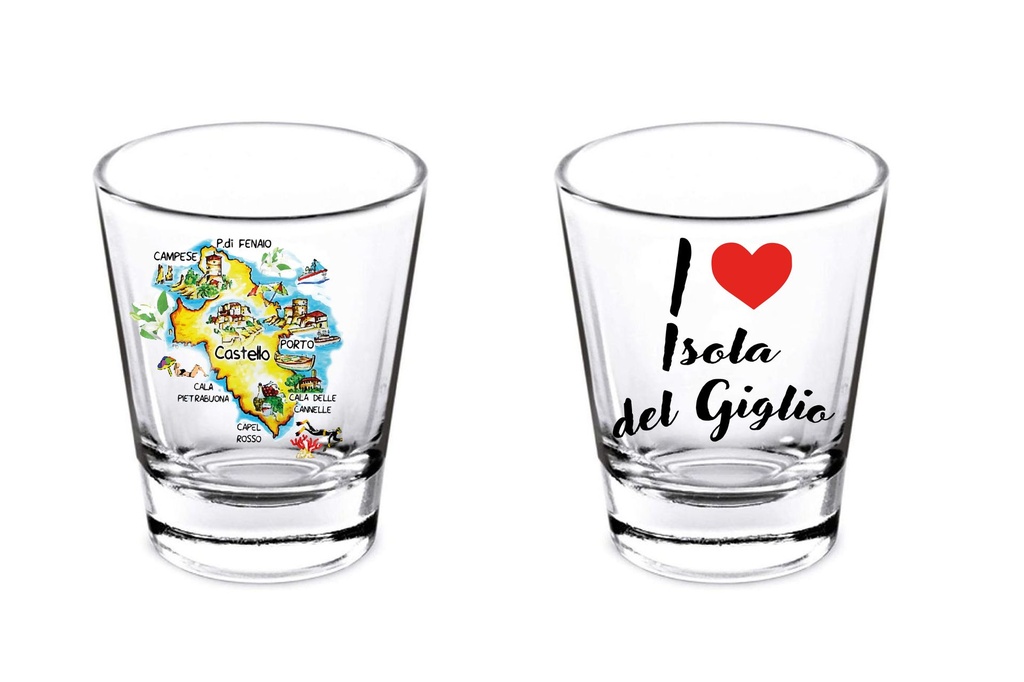 BICCHIERINO VETRO ISOLA DEL GIGLIO 