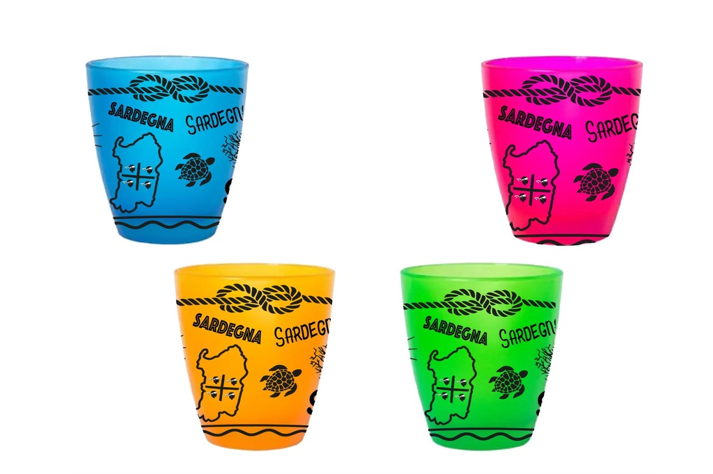 BICCHIERINO VETRO SARDEGNA 4 COL ASS 