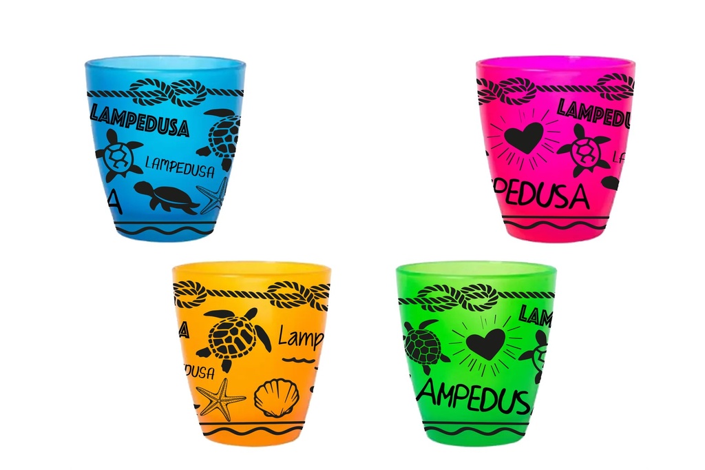 BICCHIERINO VETRO LAMPEDUSA 4 COL ASS 