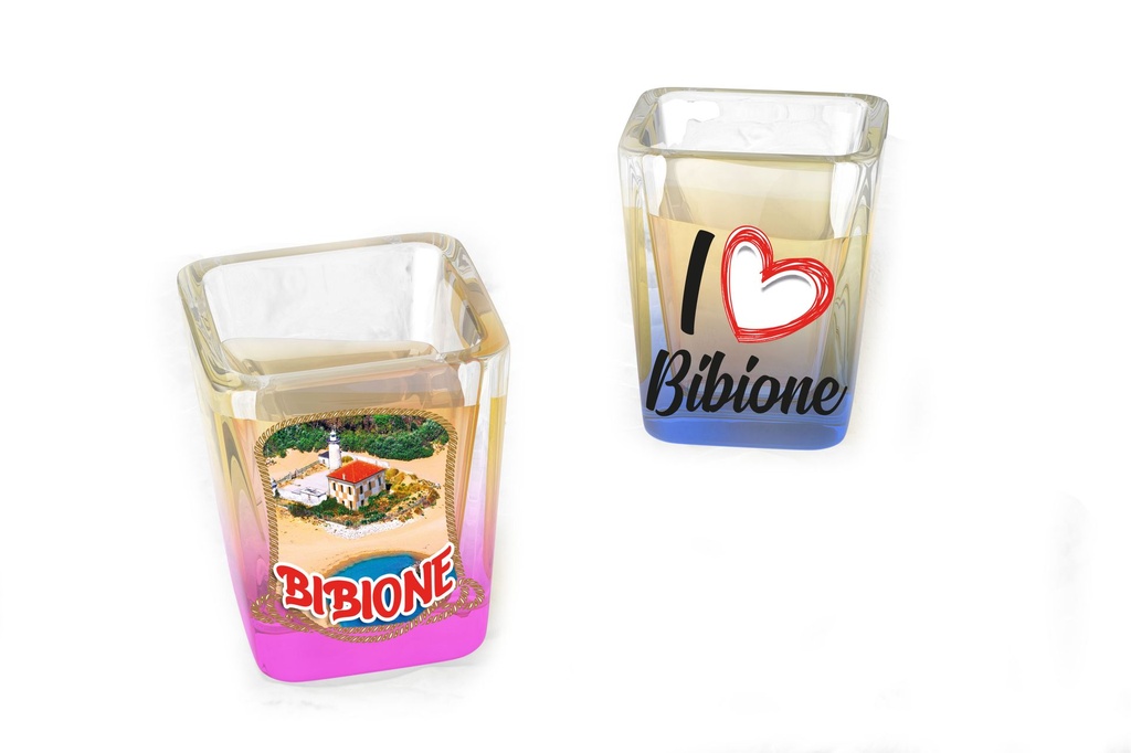 BICCHIERINO VETRO QUADRATO FLUO BIBIONE 