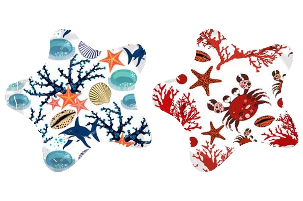 PIATTO VETRO STELLA SOGG MARINI 