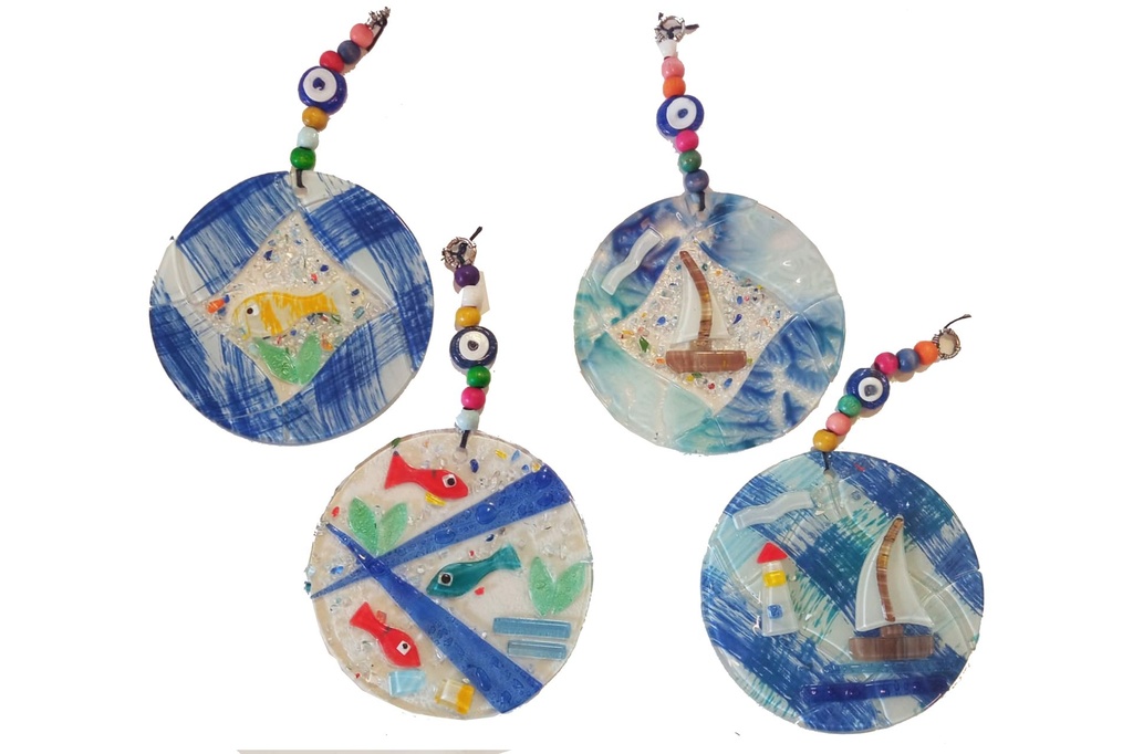 DISCO VETRO D'APP DIAM 12 CM COL ASS 