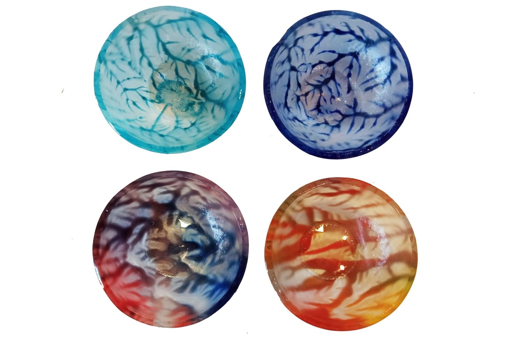 PIATTO VETRO DIAM 9 CM COL ASS 