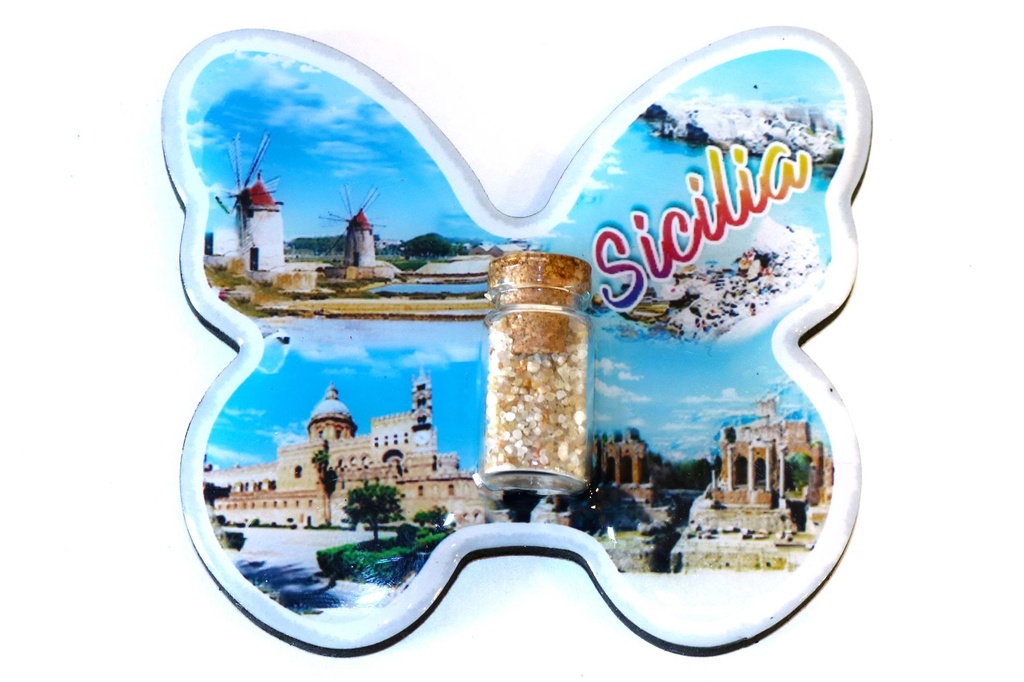 MAGNETE RESINA EPOXY FARFALLA SICILIA 