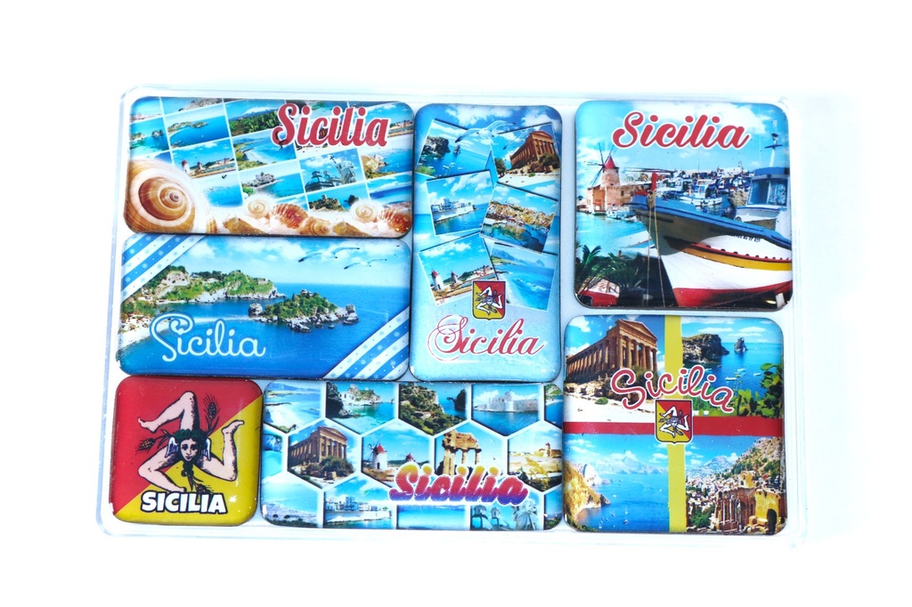 COFANETTO 7 MAGNETI MIX RESINA EPOXY SICILIA 