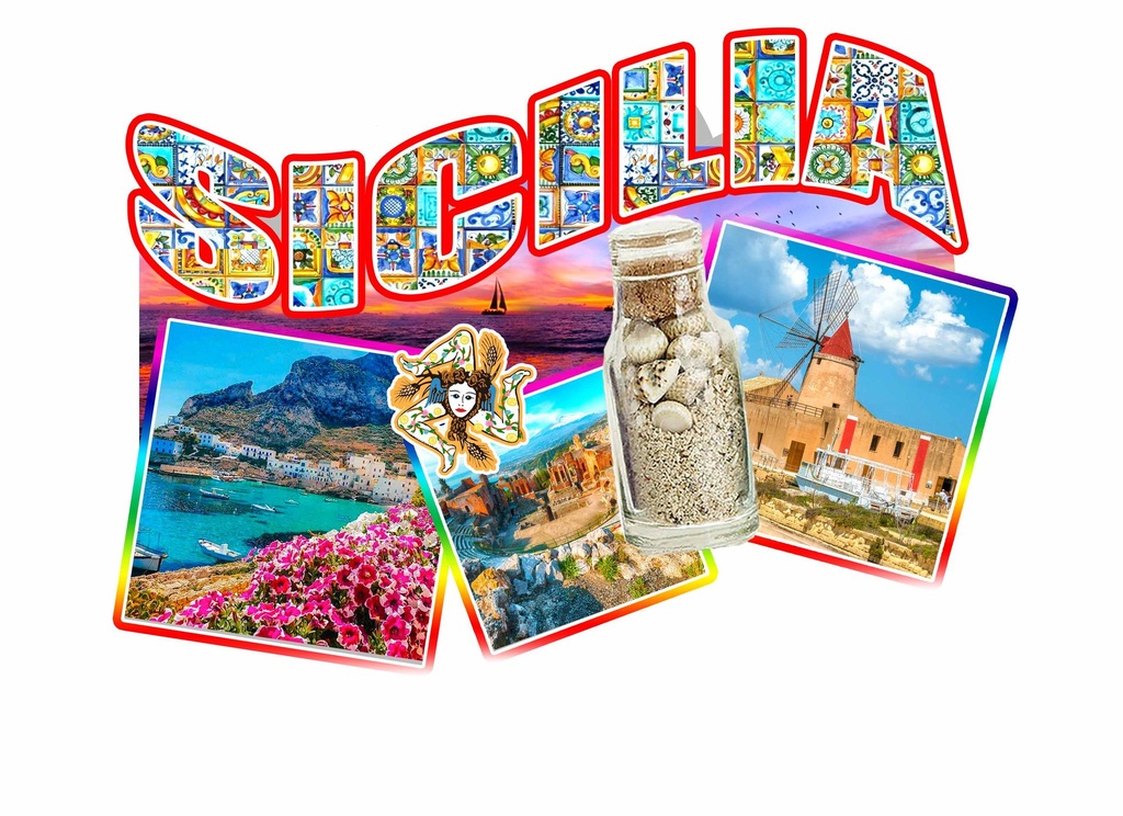 MAGNETE EPOXY SICILIA BANDIERA 3 FOTO 