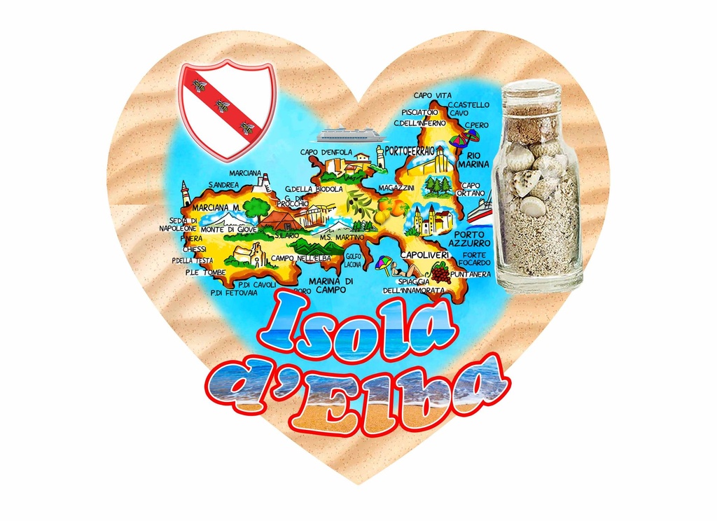 MAGNETE EPOXY ISOLA D'ELBA CUORE MAPPA 