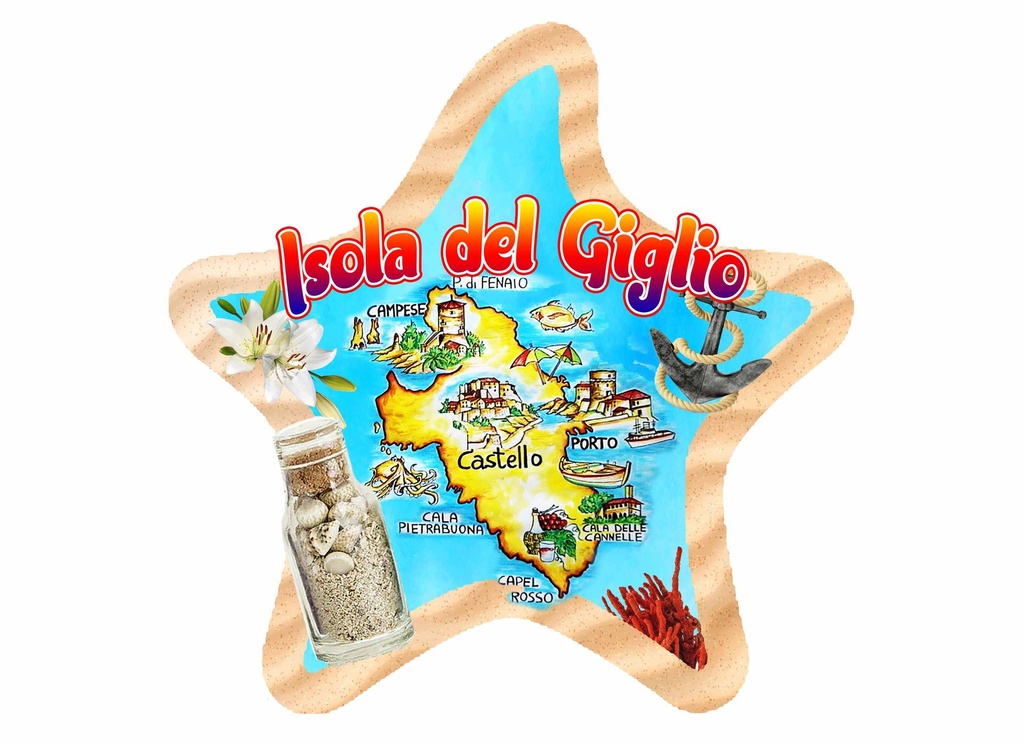 MAGNETE EPOXY ISOLA DEL GIGLIO STELLA MAPPA 