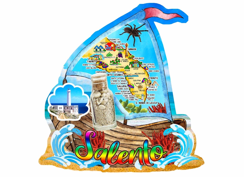 MAGNETE EPOXY BARCA SALENTO MAPPA 