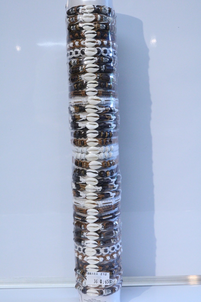 BRACCIALE CUOIO E CONCHIGLIA SU TUBO