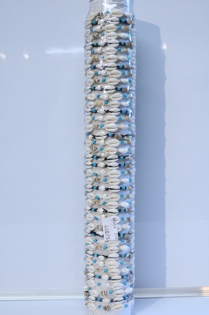 BRACCIALE CONCHIGLIA E PERLINE SU TUBO