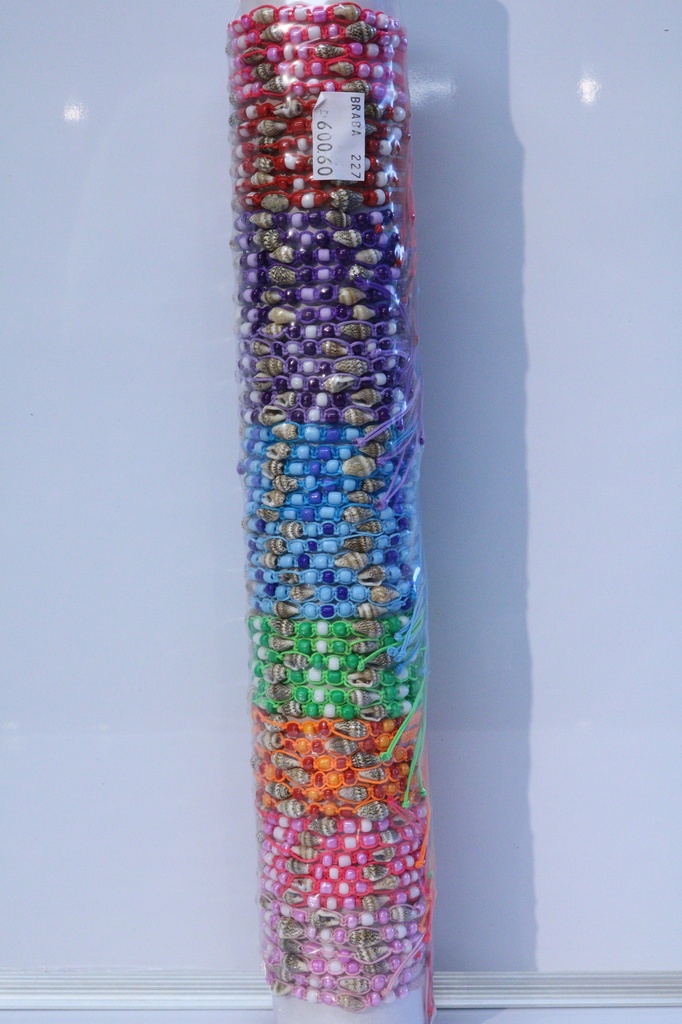 BRACCIALE CORDA, COCCO E CONCHIGLIA SU TUBO