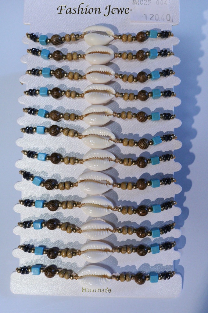 BRACCIALE CORDA, COCCO E CONCHIGLIA