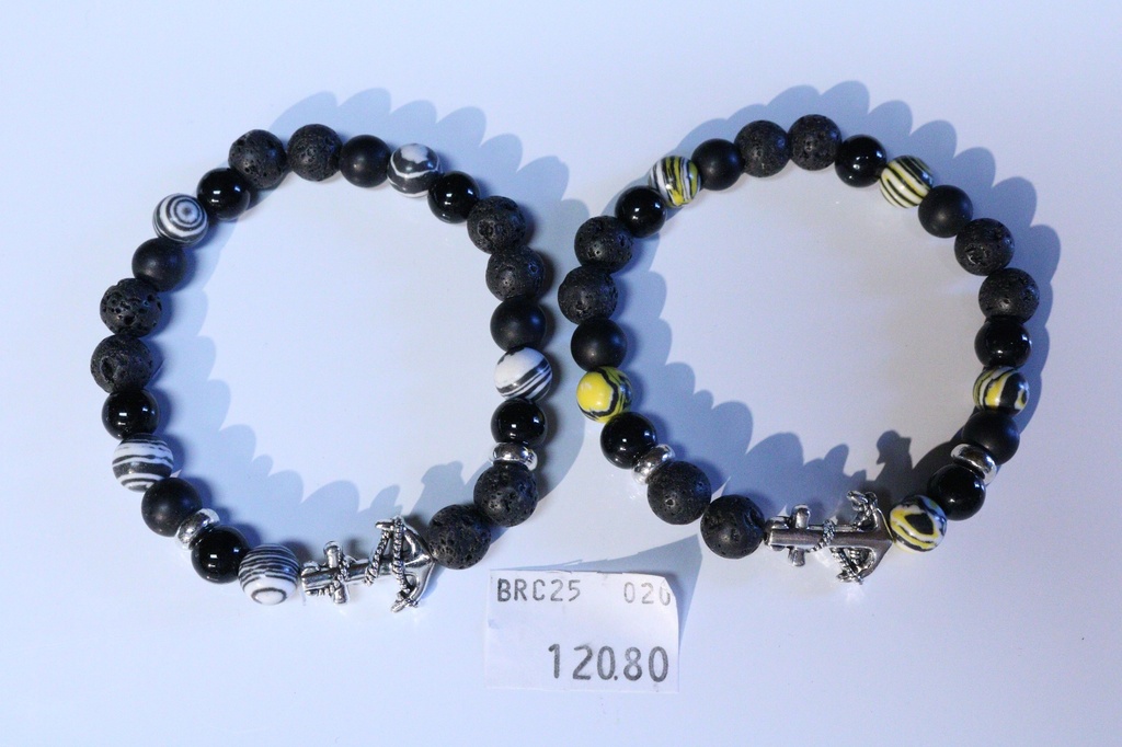 BRACCIALE PIETRA E METALLO 2 COL. ASS.