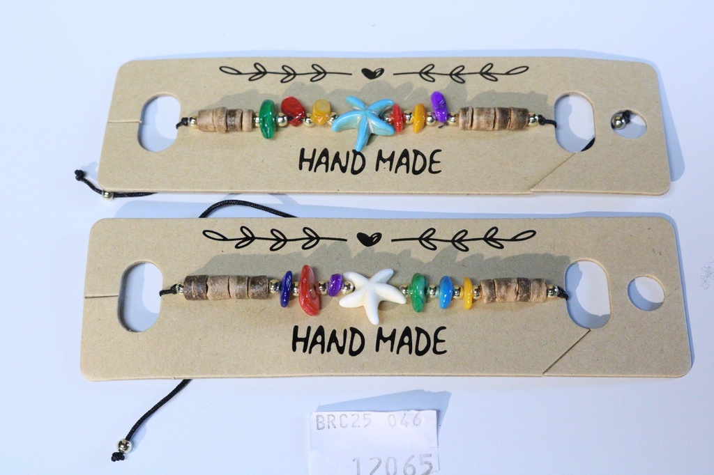 BRACCIALE LEGNO, CONCHIGLIA E RESINA