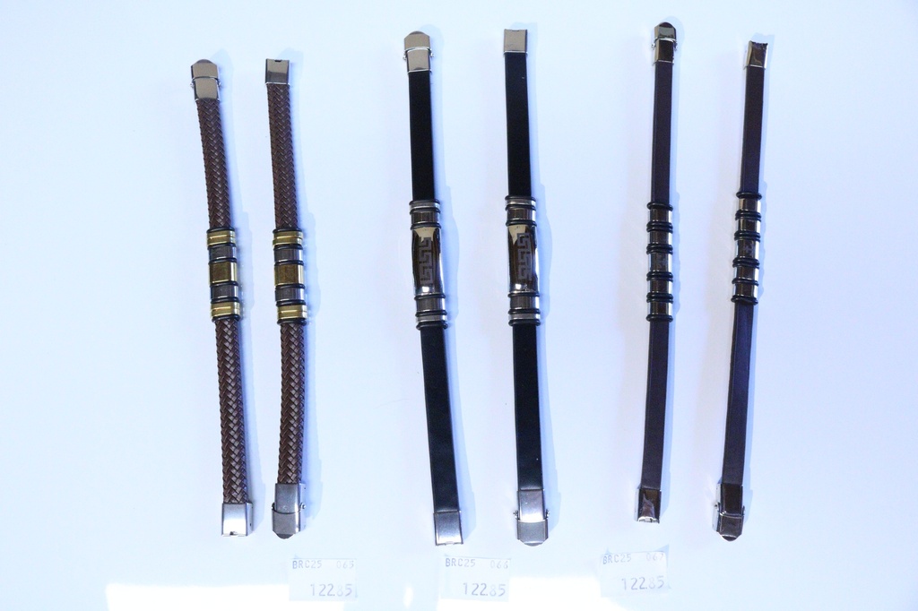 BRACCIALE CUOIO E ACCIAIO