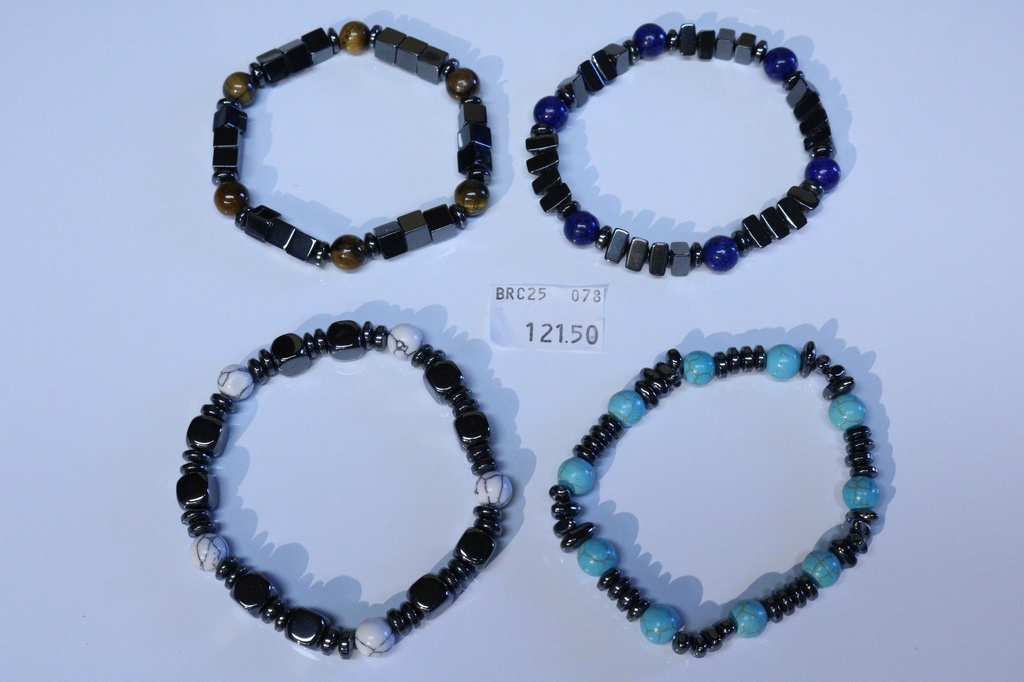 BRACCIALE EMATITE EPIETRA DURA, 4 MOD. ASS.