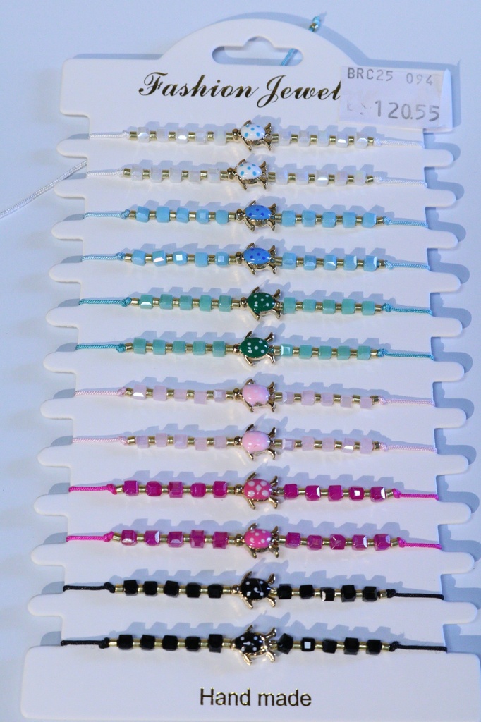 BRACCIALE PERLINE E METALLO TARTARUGA