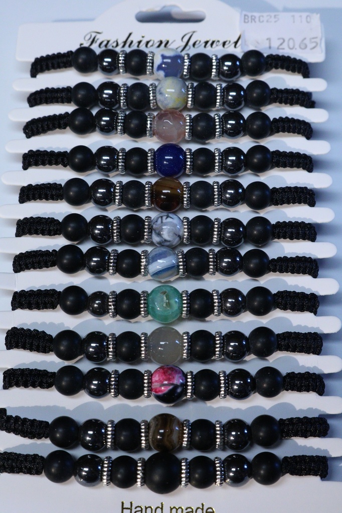 BRACCIALE CORDA E PIETRA