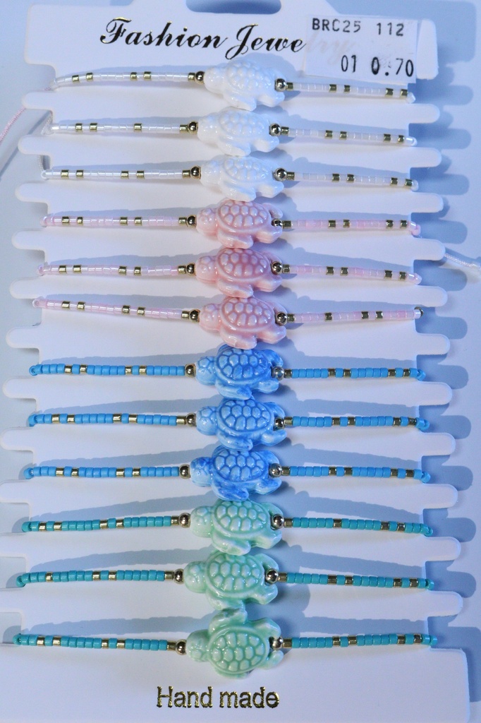 BRACCIALE PERLINE E RESINA