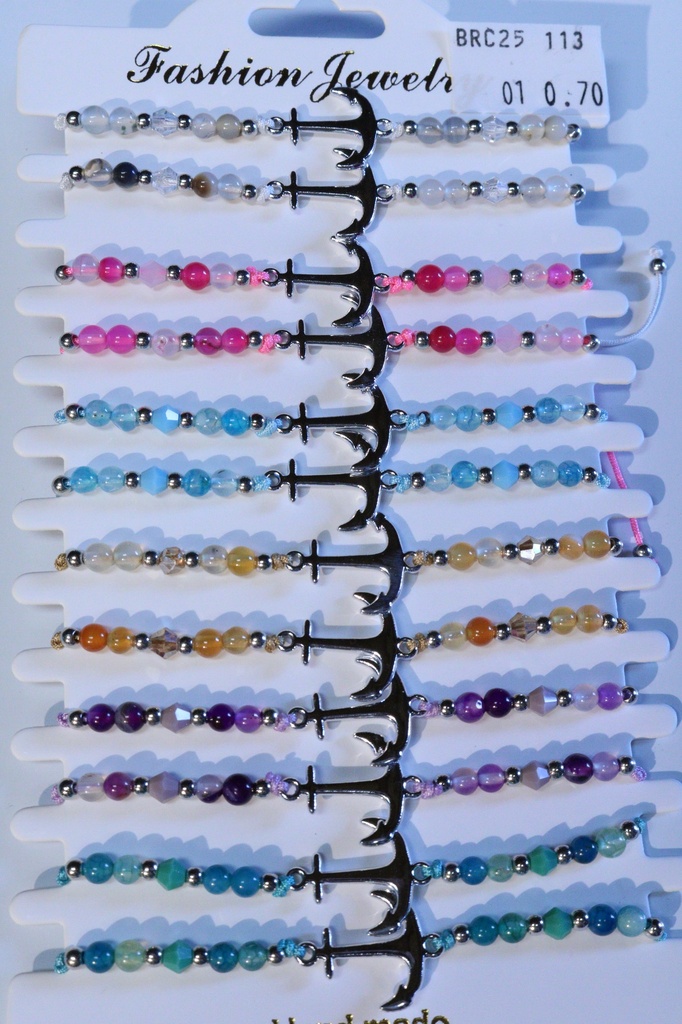 BRACCIALE PERLINE E METALLO