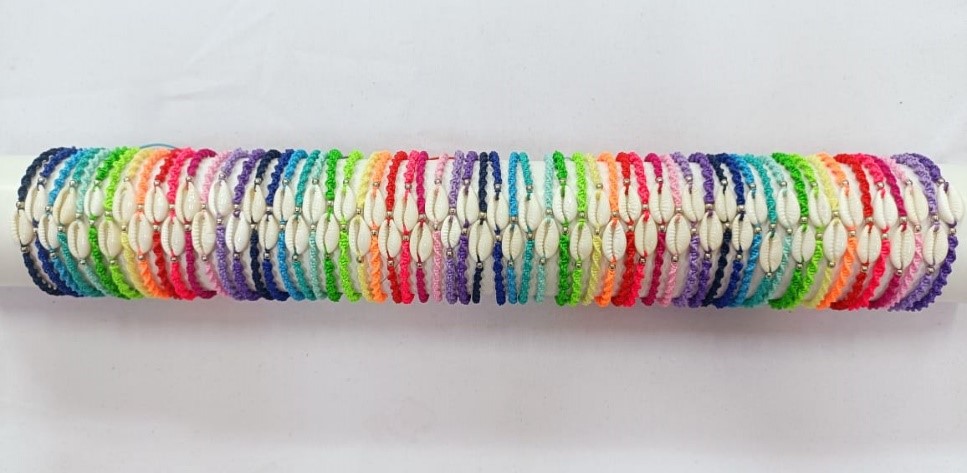 BRACCIALE COTONE E CONCHIGLIA SU TUBO