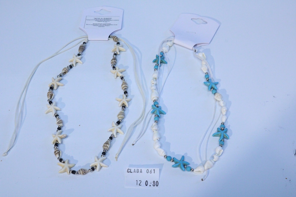 COLLANA PERLINE, RESINA E CONCHIGLIA