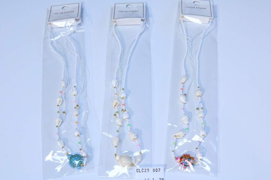 COLLANA PERLINE, RESINA E CONCHIGLIA