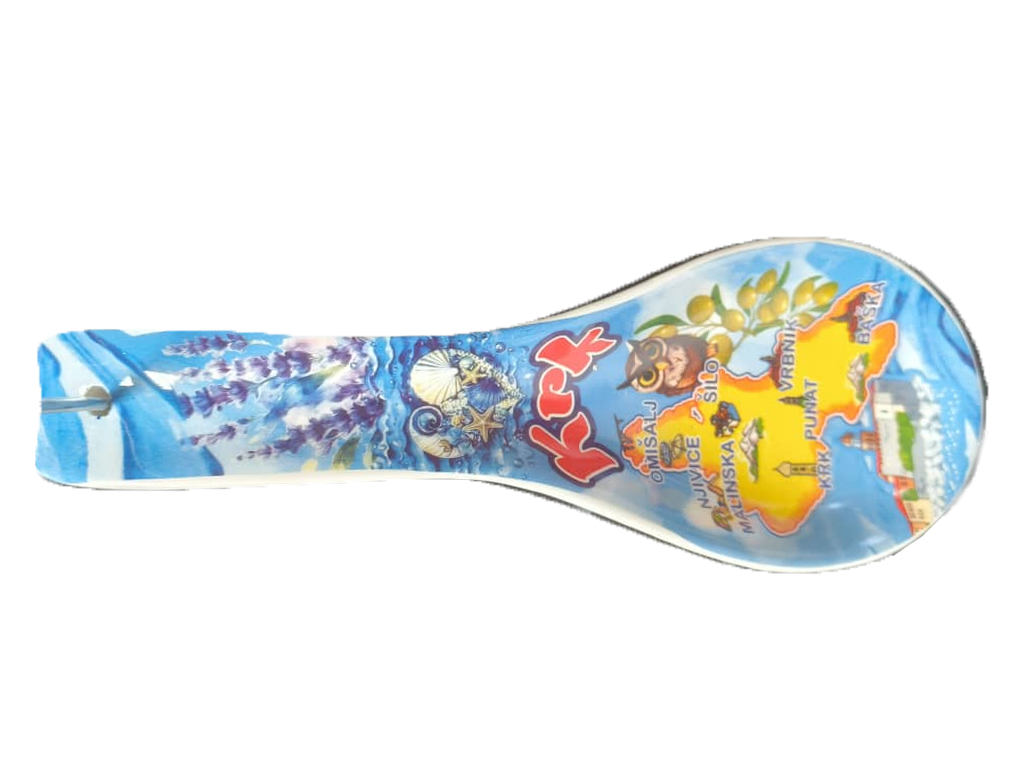 POGGIAMESTOLO CERAMICA 26CM CON DECALCO CROATIA E BOX CON FINESTRA (copia)