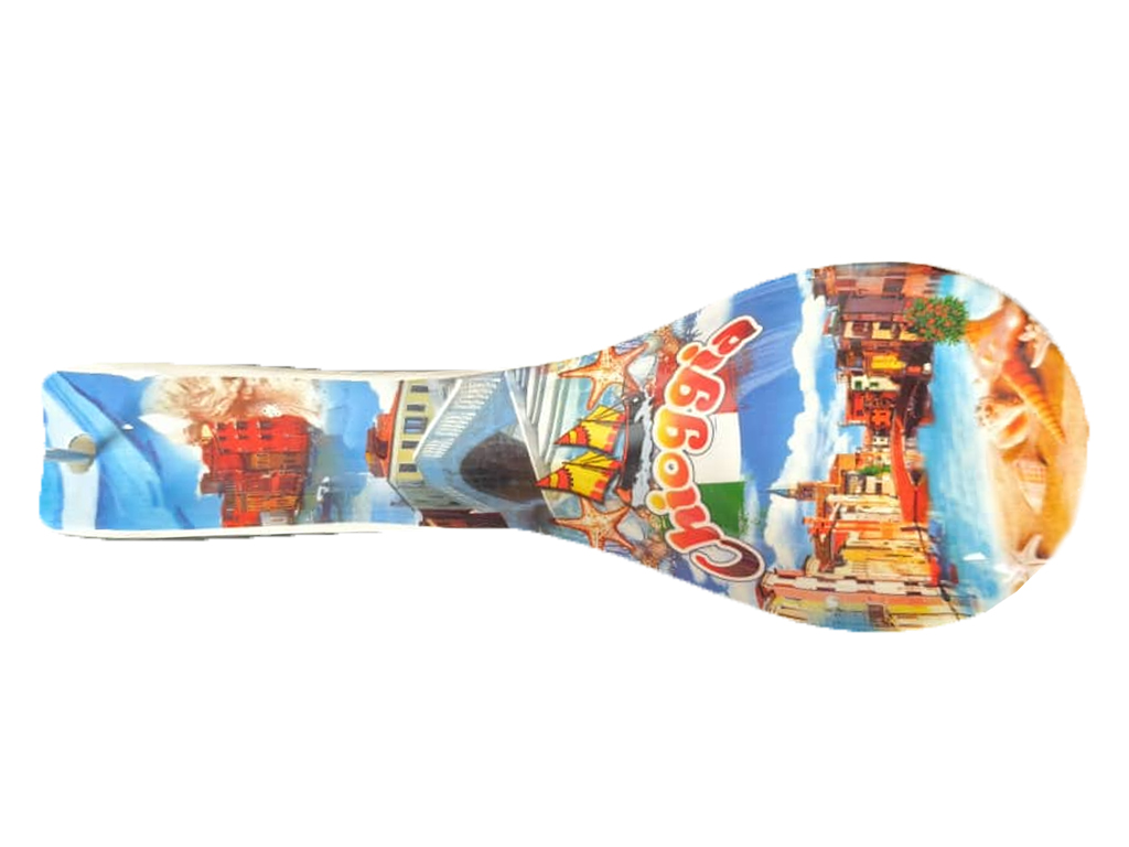 POGGIAMESTOLO CERAMICA 26CM CON DECALCO CHIOGGIA E BOX CON FINESTRA