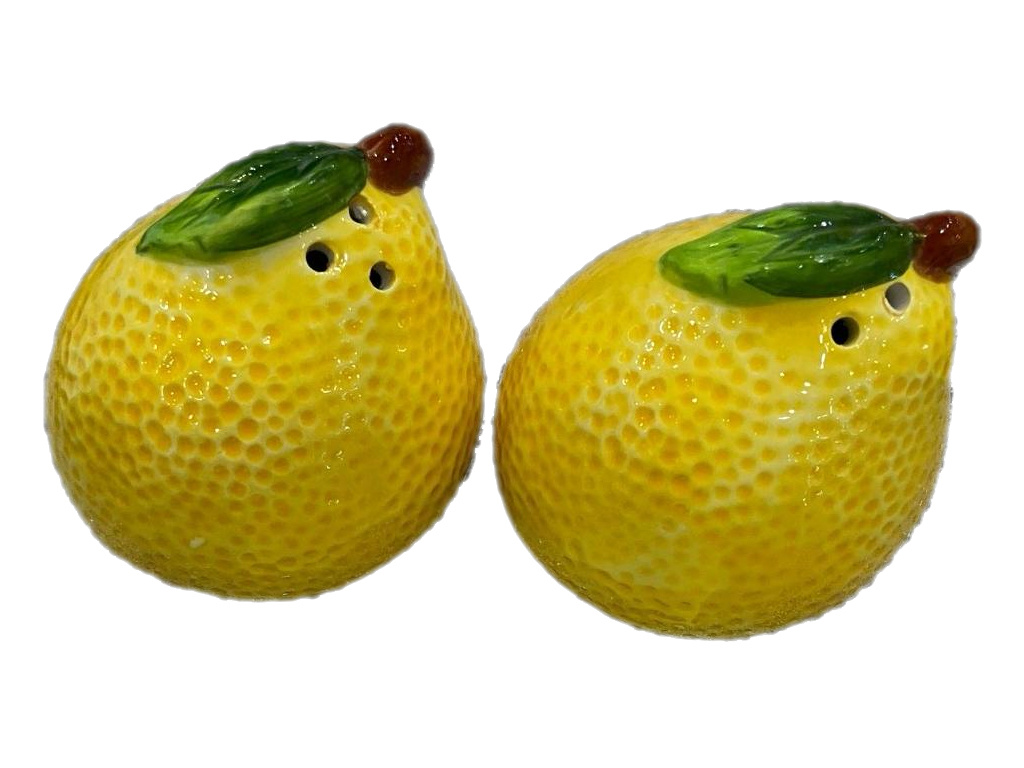 SALE E PEPE IN CERAMICA SET DI 2 PEZZI LIMONI
